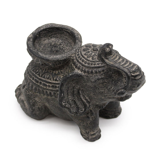 Porte-Encens Éléphant Noir Antique - Bougeoir Zen – photo 2