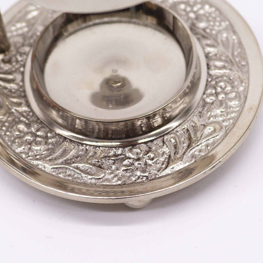 Réchaud à Résine Réglable en Laiton Argenté — Grille Amovible - photo 2