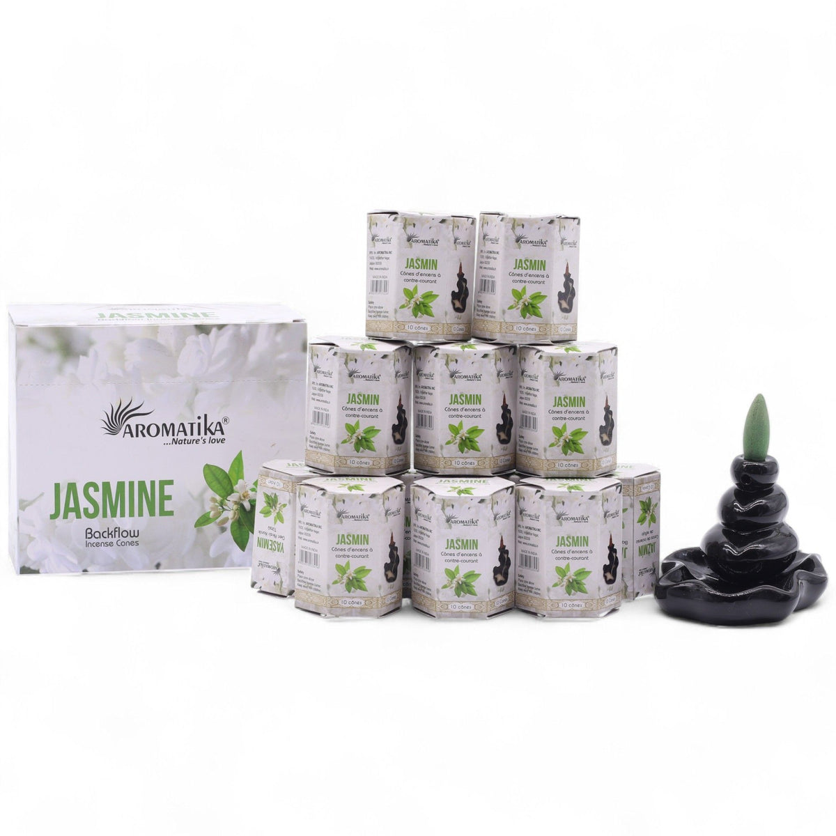 Encens Refoulant Jasmin - Cônes Backflow x10 Aromatika – photo 4