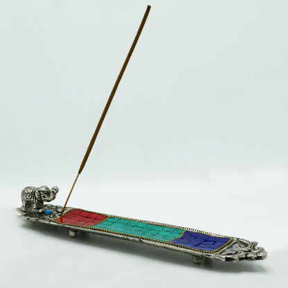 Porte-Encens Éléphant Tibétain - Mosaïque Artisanale 23cm – photo 2