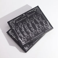 Set of 7 Dark Silver Gemstone Crystal Witch Spoons