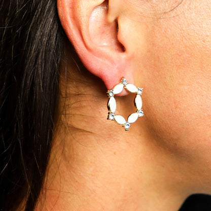 Boucles d'Oreilles Perle Verre Vintage - Élégance Loop