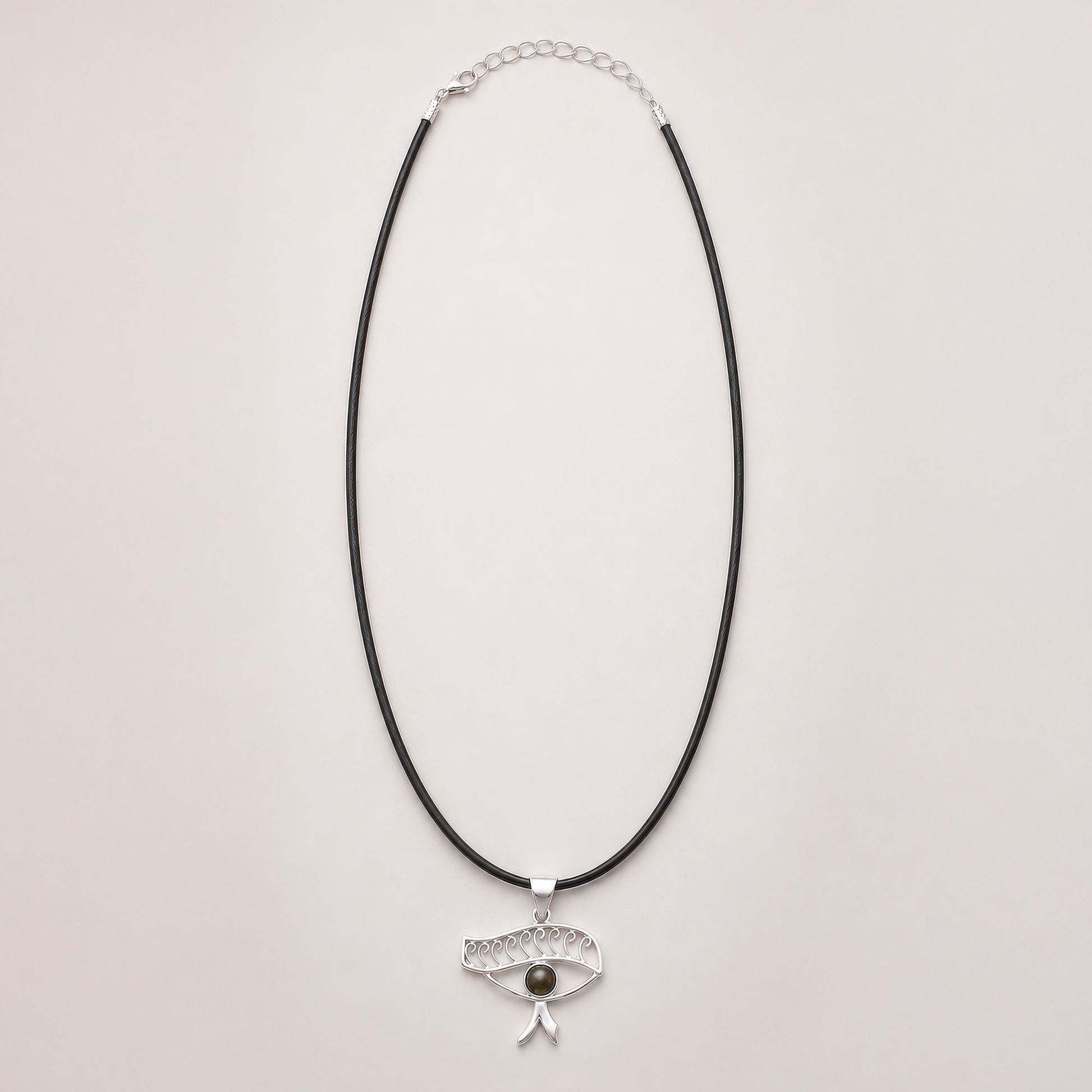 Pendentif Œil de Cléopâtre - Argenté Style Égyptien