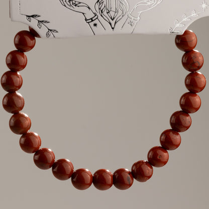 Bracelet Jaspe Rouge — Perles 6 mm — 17 cm - photo 2