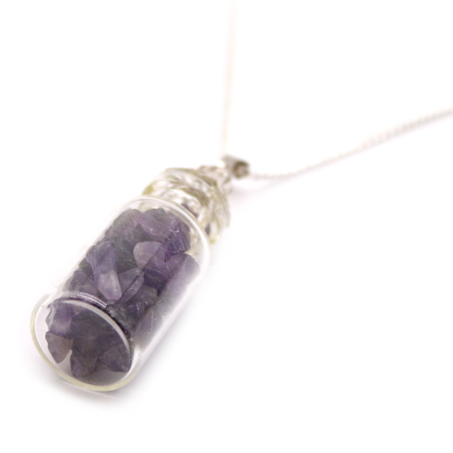 Collier flacon de pierres - Améthyste - photo 2