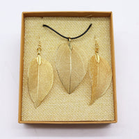 Parure Collier Boucles Feuille Dorée - Naturelle & Unique – photo 4