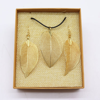 Parure Collier Boucles Feuille Dorée - Naturelle & Unique – photo 4