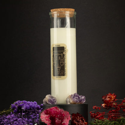 Bougie Rituelle Équilibre — Agate Noire & Jaspe Blanc