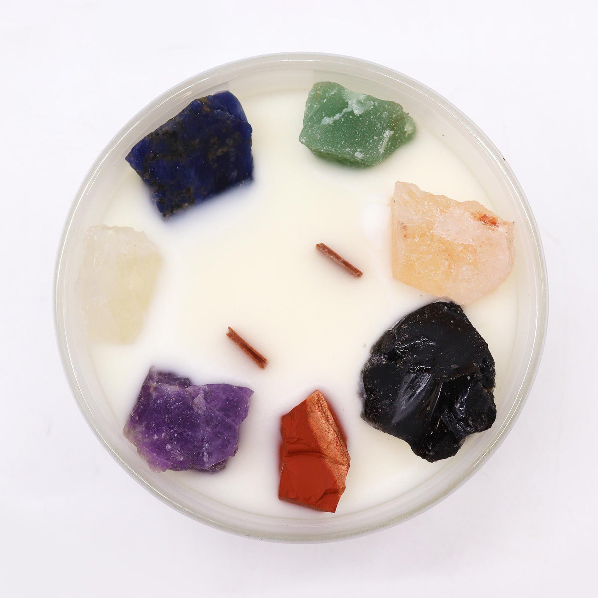 Bougie Chakra aux Pierres — Sept Chakras — Grand Modèle - photo 5