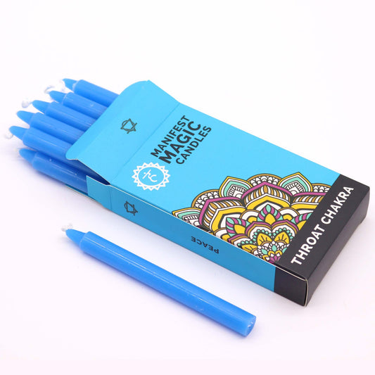 Bougies Rituelles Bleues — Chakra de la Gorge — Lot de 12 - photo 2