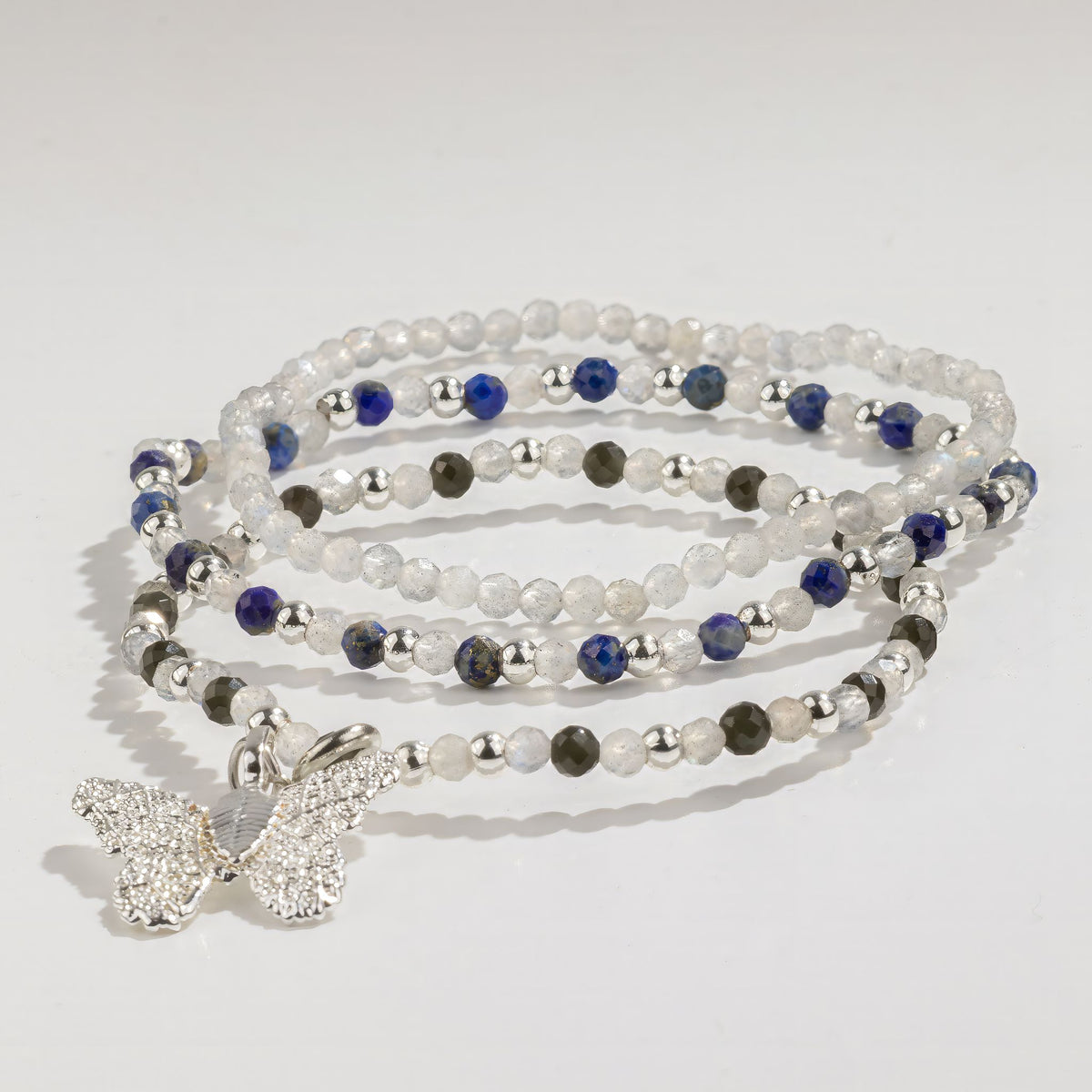 Bracelets Nymphe Aurore Boréale — Labradorite, Lapis & Obsidienne - photo 3