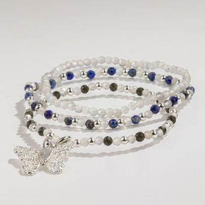 Bracelets Nymphe Aurore Boréale — Labradorite, Lapis & Obsidienne - photo 3