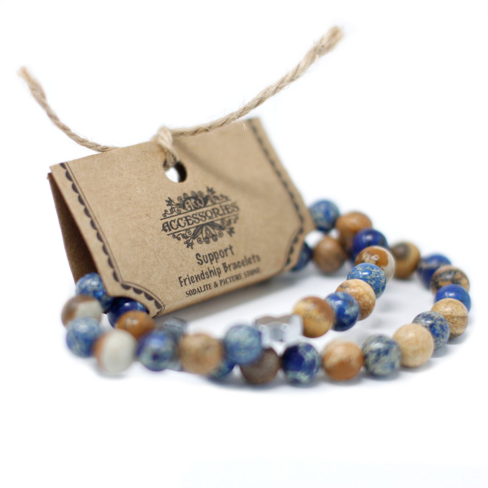 Lot de 2 bracelets d'amitié - Jaspe Paysage - photo 11