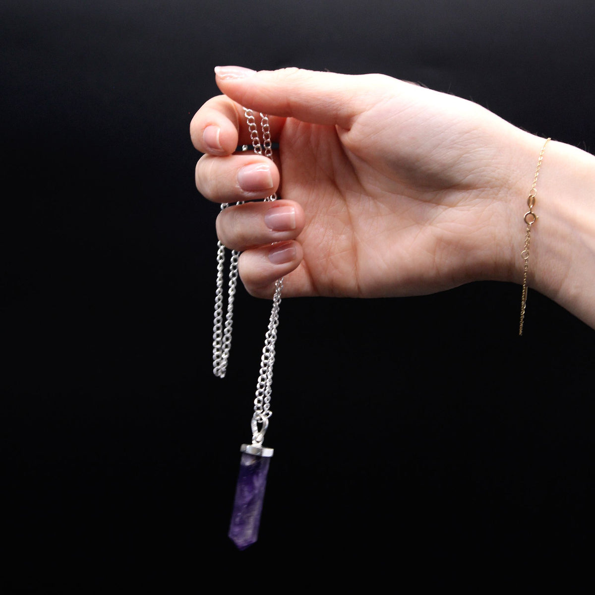 Pendentif Améthyste Pointe - Anti-Stress & Sommeil – photo 4