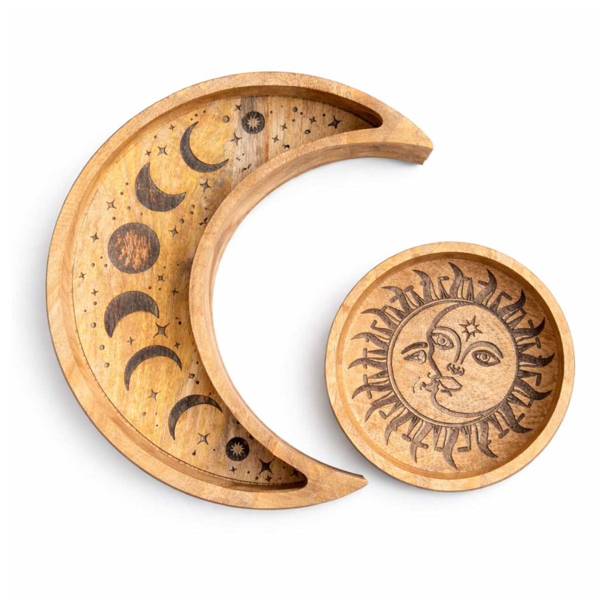 Plateaux en Bois Lune et Soleil — Lot de 2 - photo 3