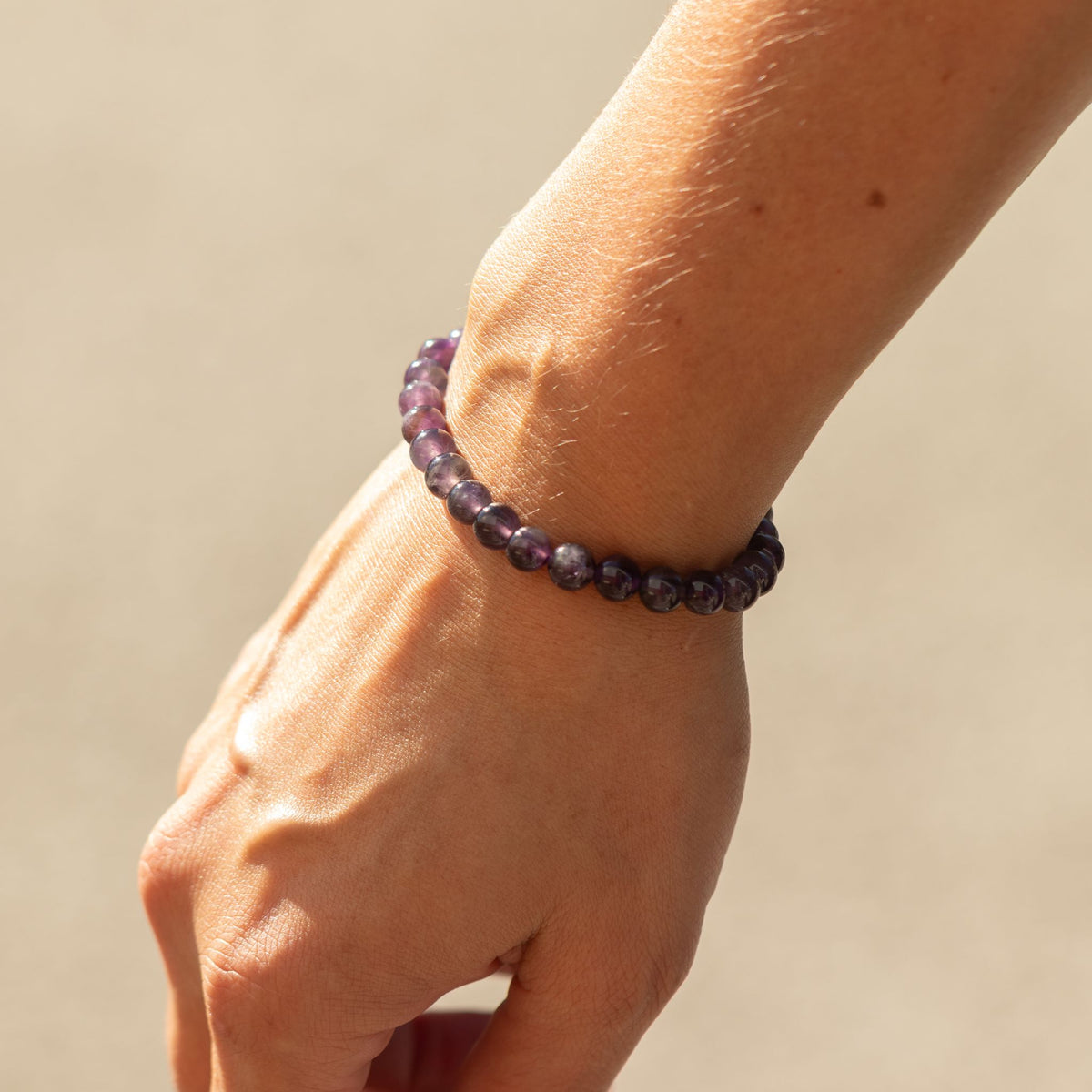 Bracelet Améthyste — Perles de 6 mm — 17 cm - photo 5