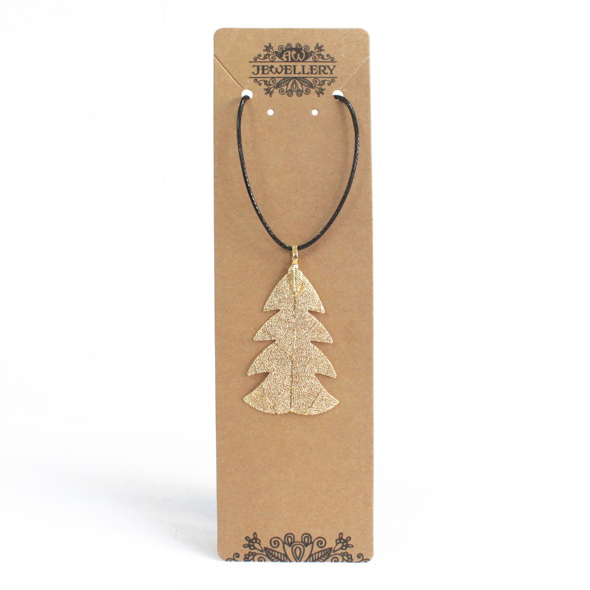 Collier Feuille Véritable Dorée — Sapin Festif - photo 3