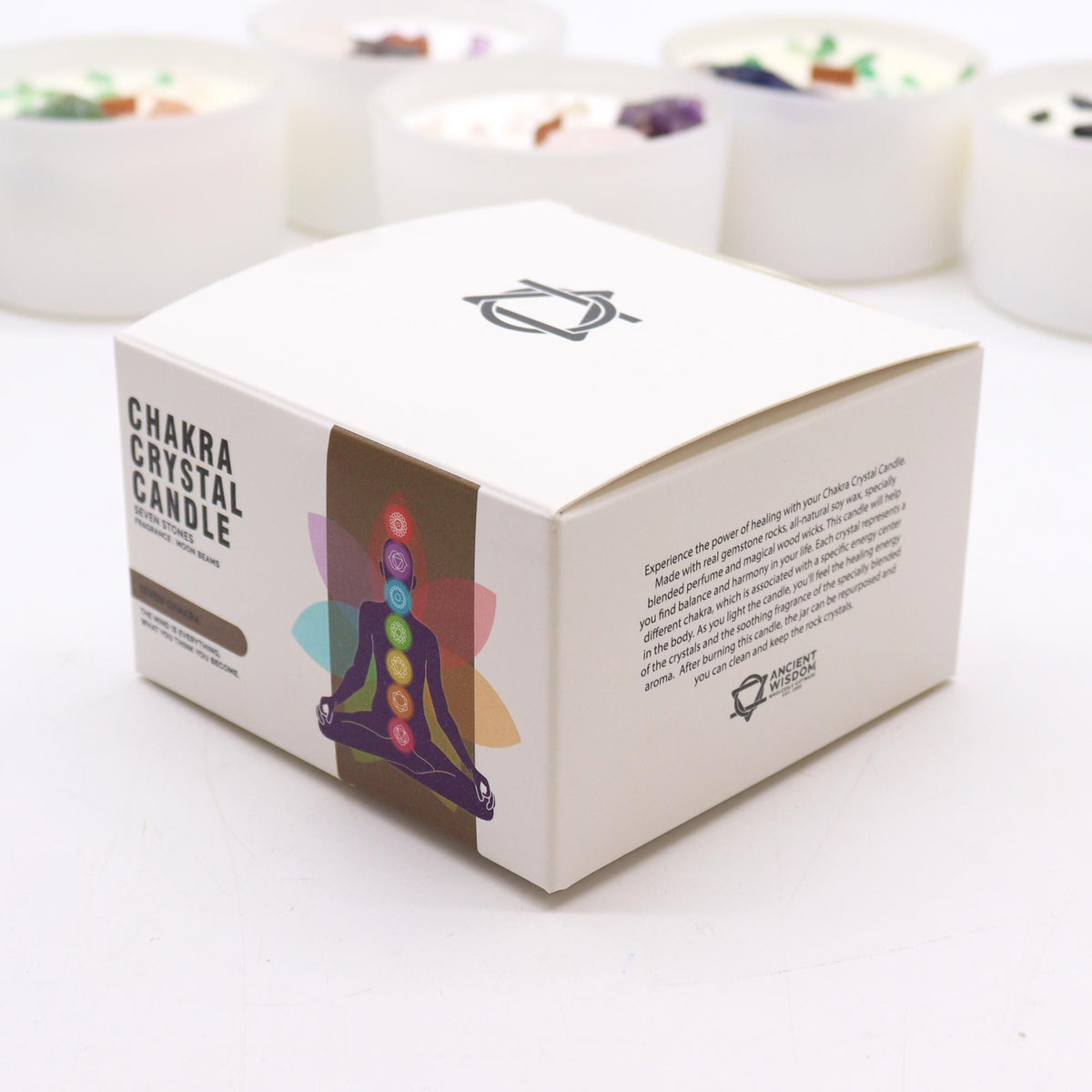 Bougie Chakra aux Pierres — Sept Chakras — Grand Modèle - photo 4