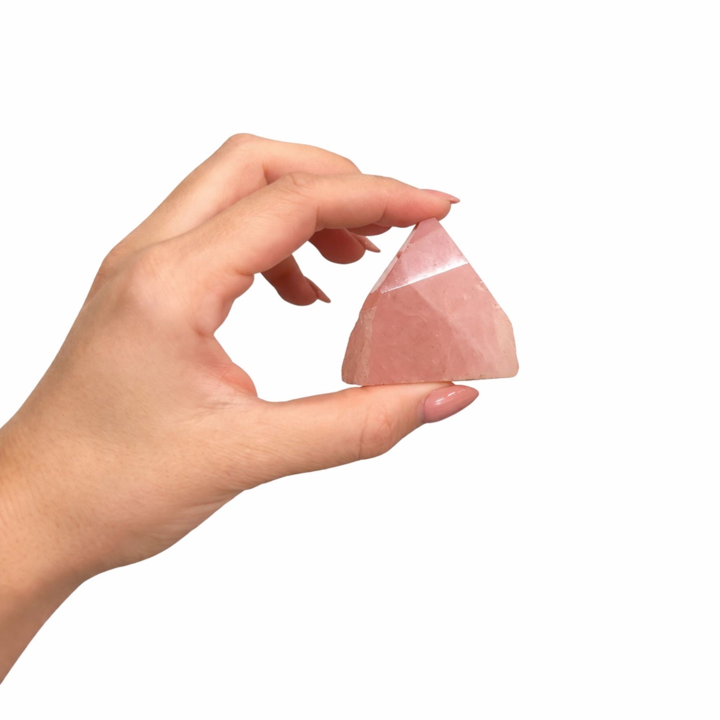 Pointe polie en Quartz rose (lot de 5 à 6 pièces)