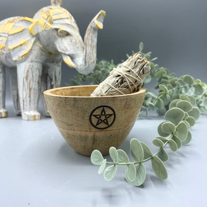 Bol en Bois Rituel & Offrande — Format 12x7 cm