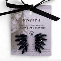 Boucles d'Oreilles Fée Noire - Verre Vintage Noir – photo 3