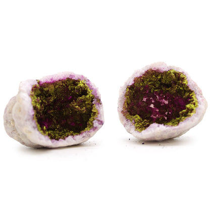 Géode Calcite Rose & Or — Pierre Naturelle Colorée