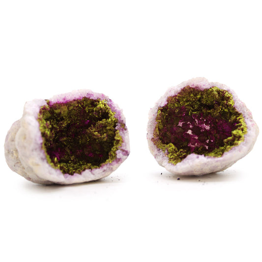 Géode Calcite Rose & Or — Pierre Naturelle Colorée