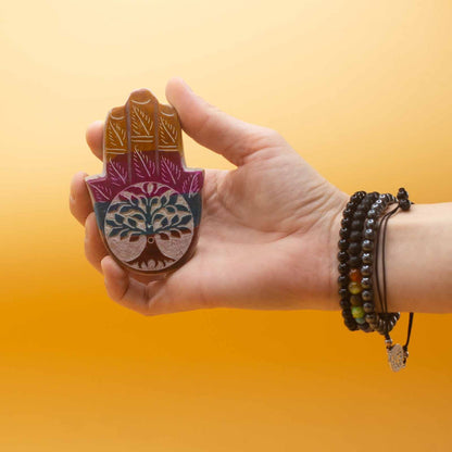Porte-Encens Pierre Savon Hamsa 9x6cm - Arbre de Vie – photo 3