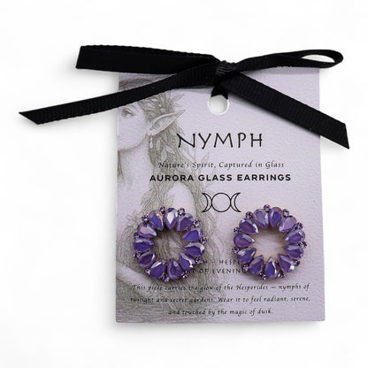 Boucles d'Oreilles Lavande Verre - Cercle Vintage Lilas – photo 4