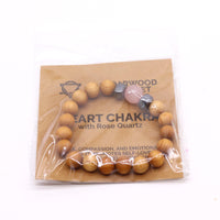 Jonc Chakra cœur en bois de cèdre - Quartz Rose - photo 4