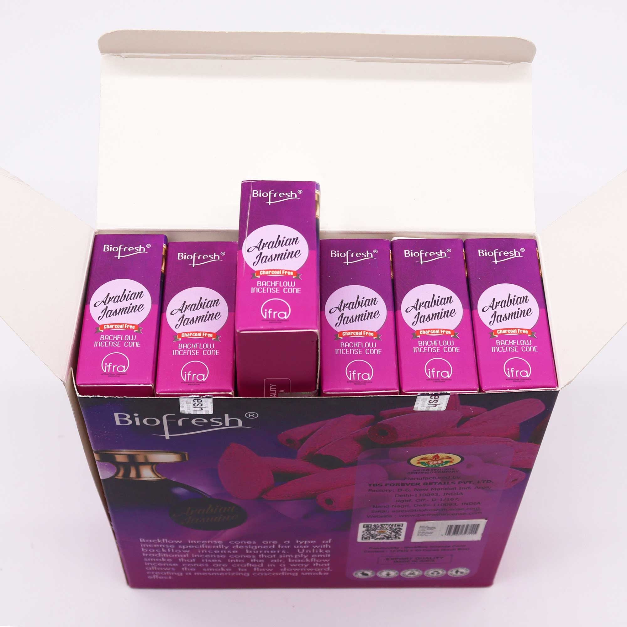 Biofresh Backflow Incense Cones (40 cones) - Arabian Jasmine