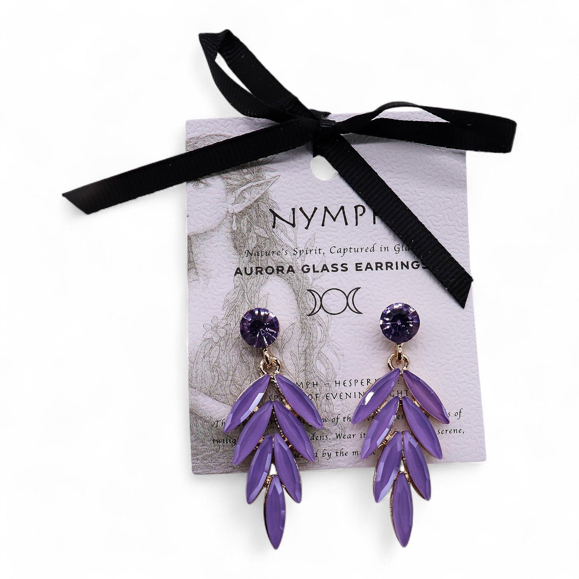 Boucles d'oreilles Fée Lavande - Verre Vintage Irisé – photo 3