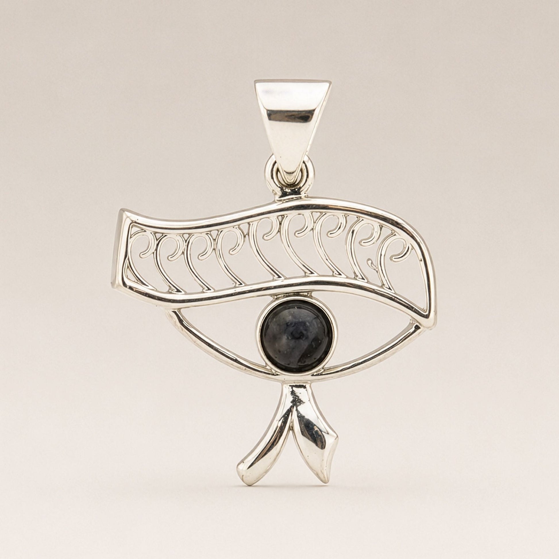 Pendentif Œil de Cléopâtre - Argenté Style Égyptien