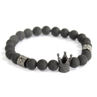 Bracelet boho - Crystal Crown / Black Agate