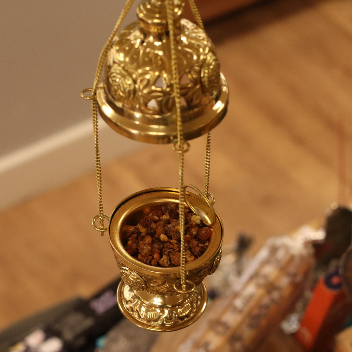 Brûleur d'Encens Suspendu Laiton - Rituels & Méditation – photo 3