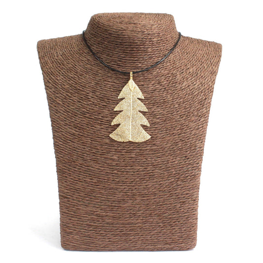 Collier Feuille Véritable Dorée — Sapin Festif - photo 2