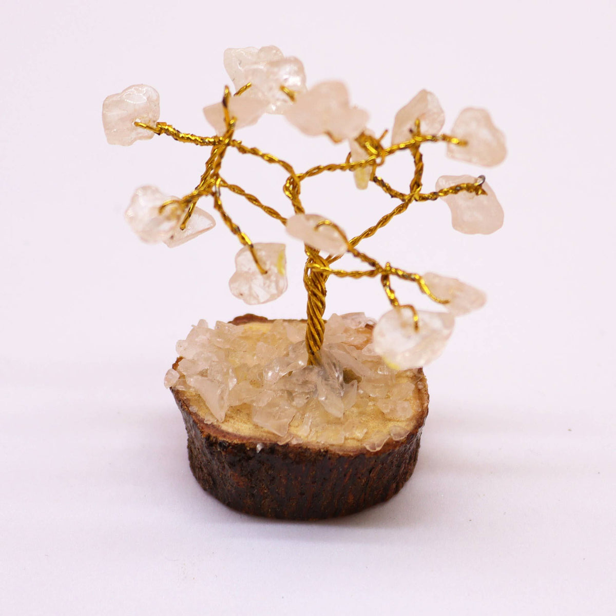 Arbre de Vie Quartz Cristal de Roche Mini 6 cm — 15 Pierres, Socle Bois – photo 5