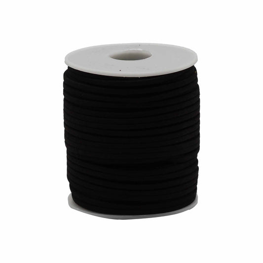 Bobine blanche garnie de cordon noir en suédine pour la création de bijoux