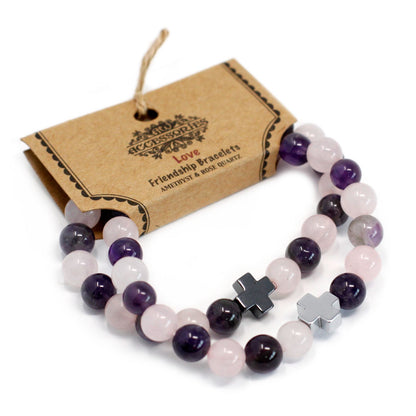 Lot de 2 bracelets d'amitié - Quartz Rose - photo 3