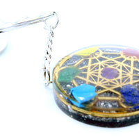Orgonite Power Keyring - Round Seven Chakra