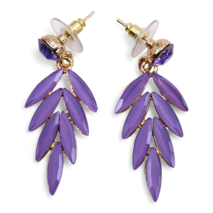 Boucles d'oreilles Fée Lavande - Verre Vintage Irisé