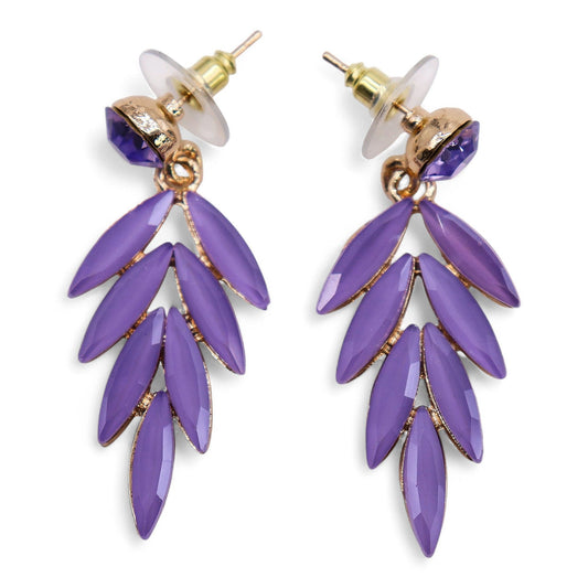 Boucles d'oreilles Fée Lavande - Verre Vintage Irisé
