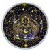 Triple Leg  Enamelled  Offering Plate - Gold Goddess on Black