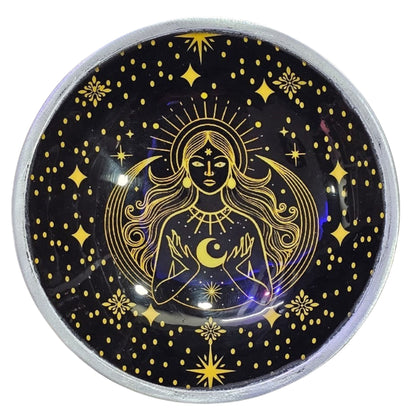 Assiette d'Offrande Émaillée Déesse Noire - Rituel & Décor