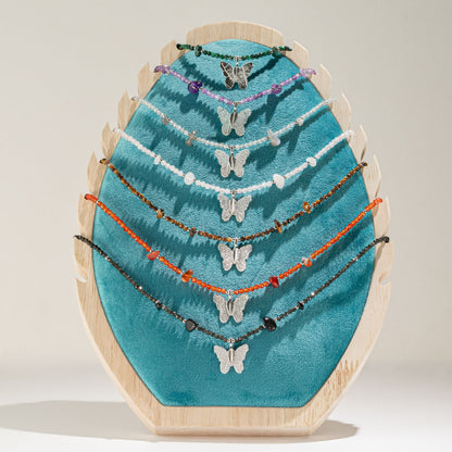 Collier Œil de Tigre — Pendentif Papillon en Feuille Naturelle - photo 8