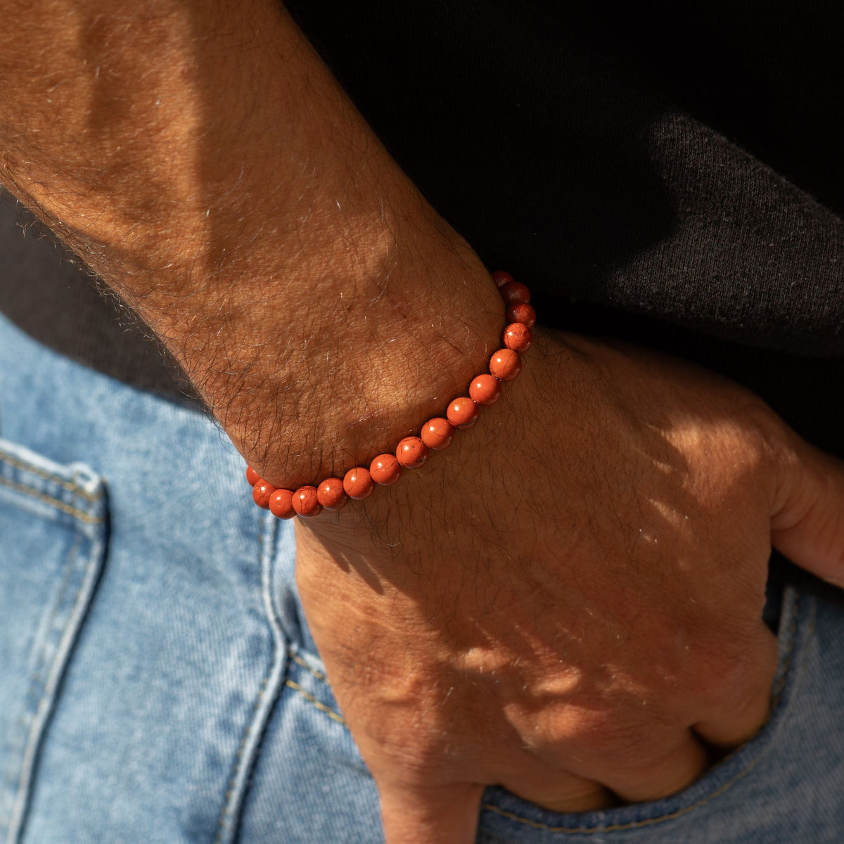 Bracelet Jaspe Rouge — Perles 6 mm — 17 cm - photo 4