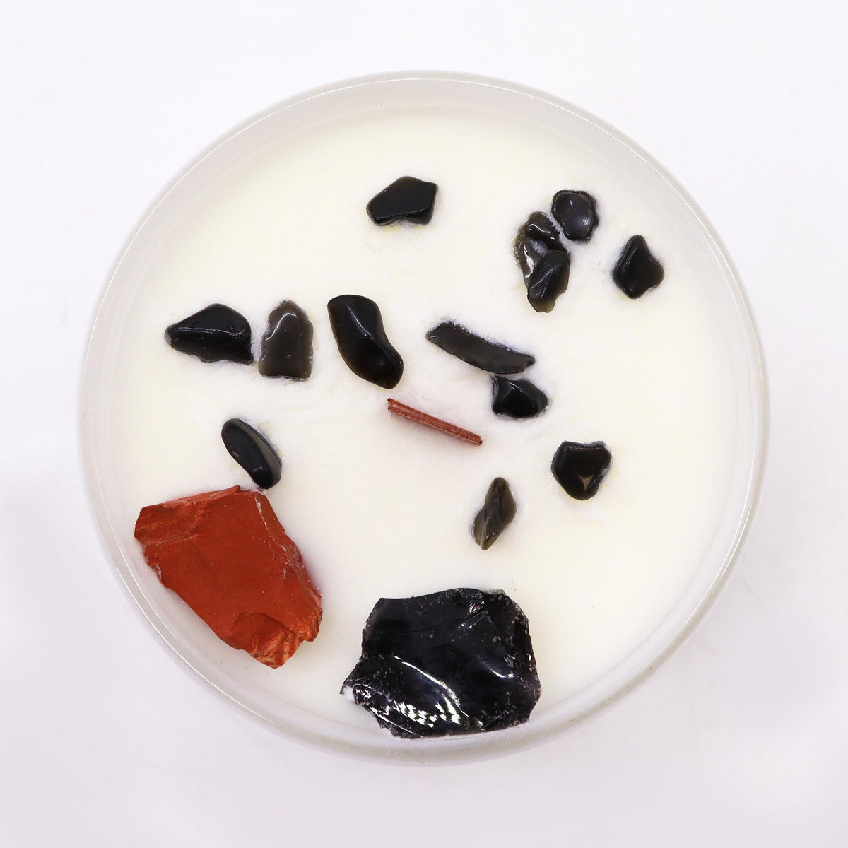 Bougie Chakra Racine — Jaspe Rouge & Agate Noire — Oud Noir - photo 5