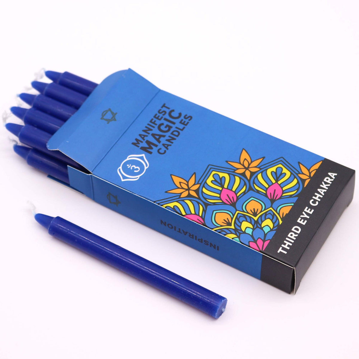 Bougies Chakra du Troisième Œil — Bleu Foncé — Boîte de 12 - photo 2