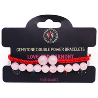 Bracelet double énergie - Quartz Rose