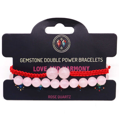 Bracelet double énergie - Quartz Rose